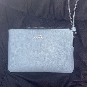 Baby blue coach wrist wallet